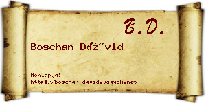 Boschan Dávid névjegykártya